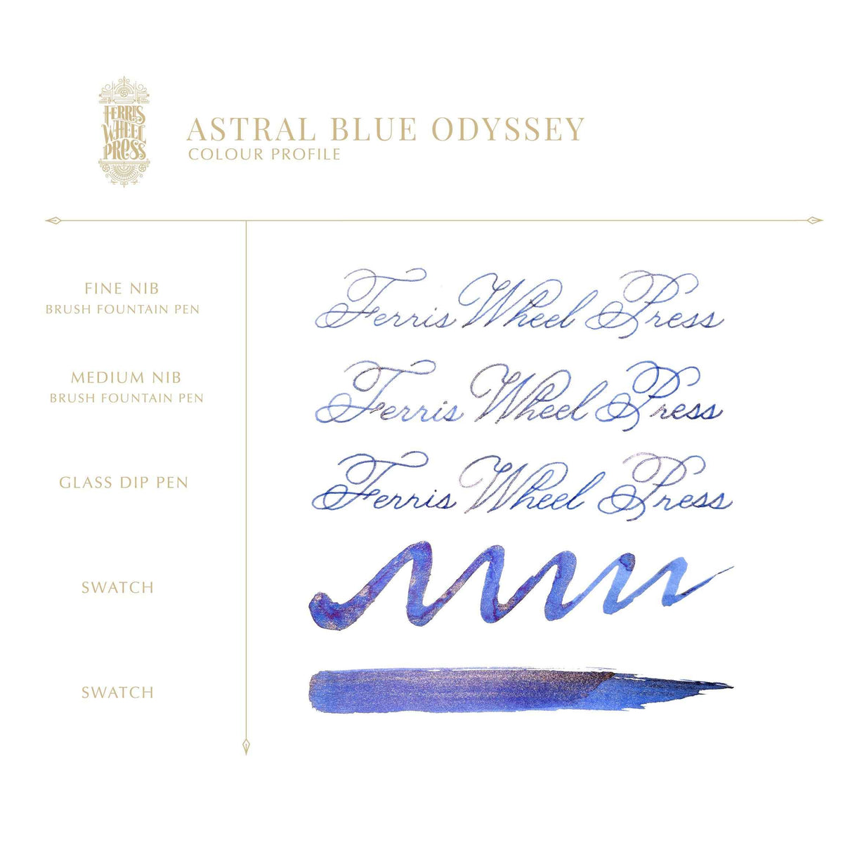 Ferris Wheel Press Fountain Pen Ink – Astral Blue Odyssey, 10ml