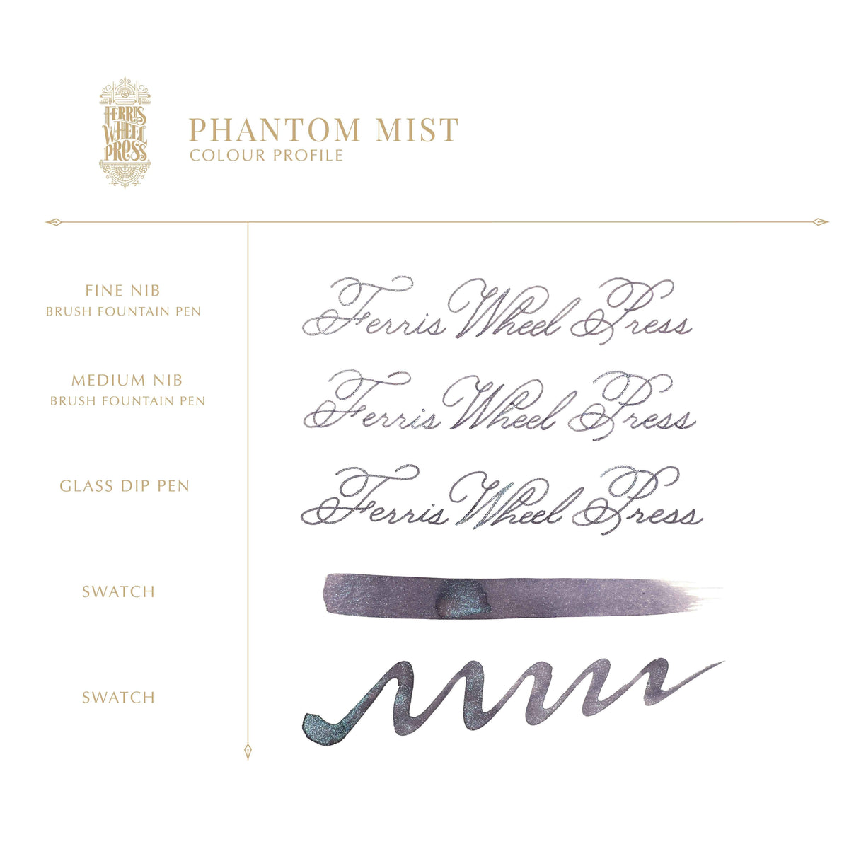 Ferris Wheel Press FerriTales Fountain Pen Ink – Phantom Mist, 20ml