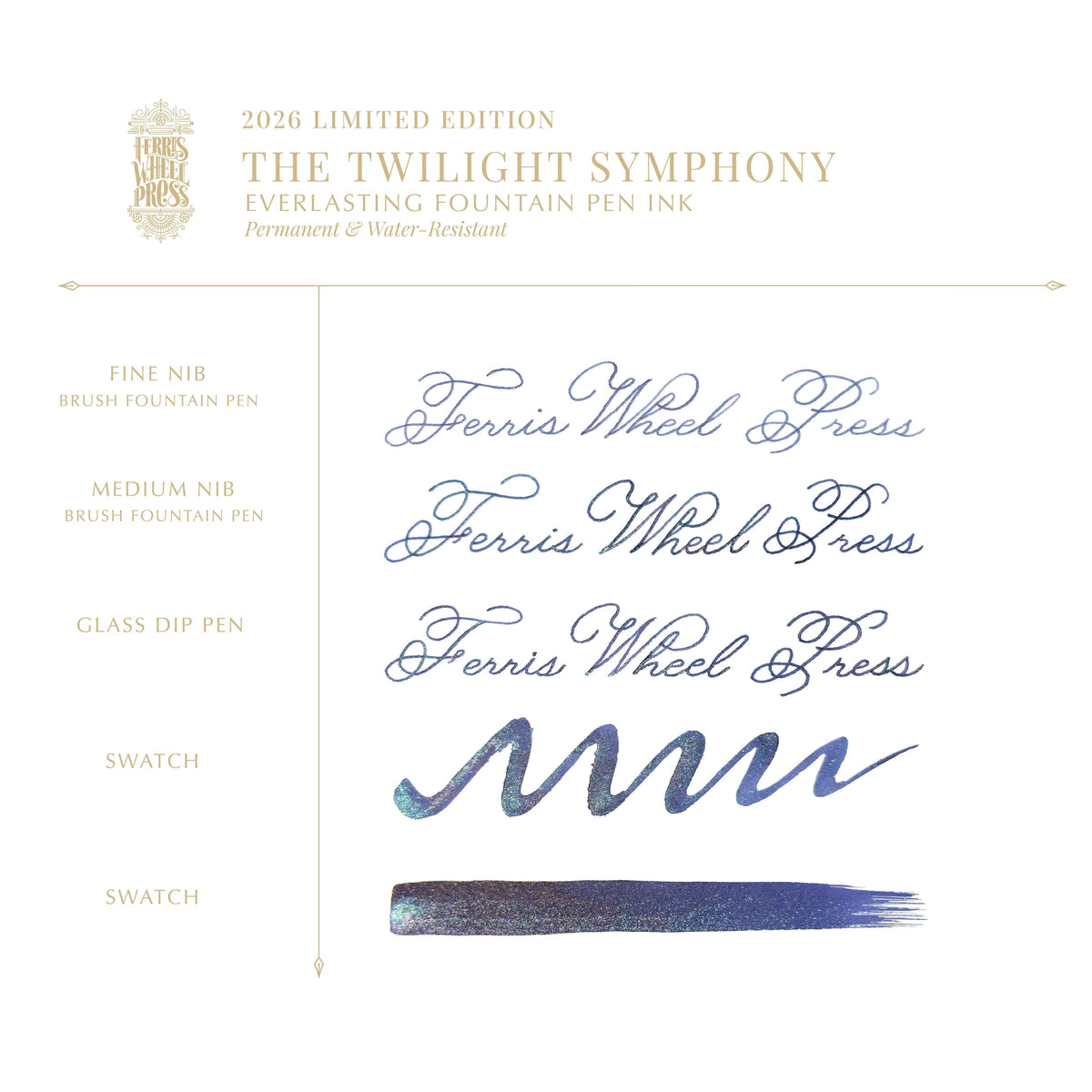 Ferris Wheel Press FerriTales Fountain Pen Ink – Twilight Symphony, 85ml