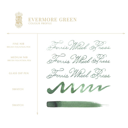 Ferris Wheel Press Fountain Pen Ink – Evermore Green, 38ml