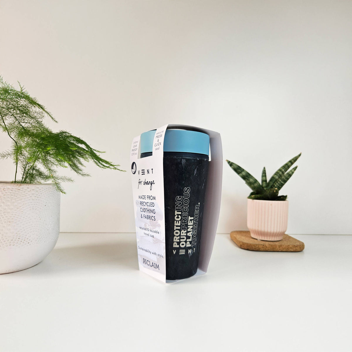 VENT RECLAIM Reusable Travel Cup – Made from Recycled Fabric