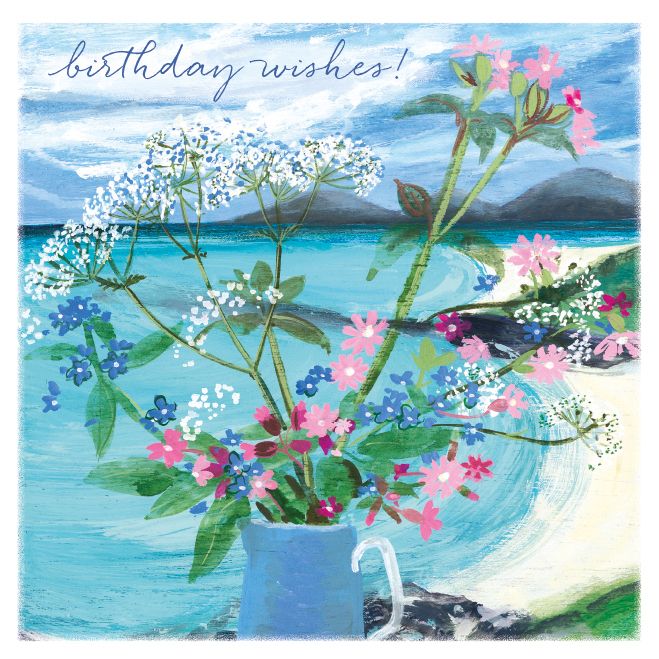 Jane Askey Pink Campion Birthday Card