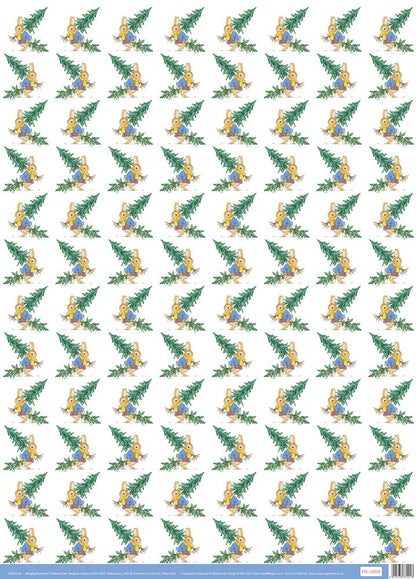 Margaret Tempest Bringing Home the Christmas Tree Gift Wrap Sheet