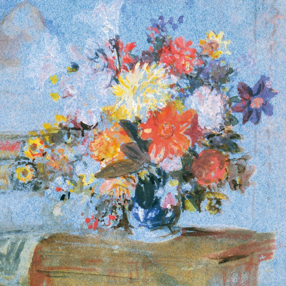 J.M.W. Turner A Vase of Lilies, Dahlias and Other Flowers Art Card