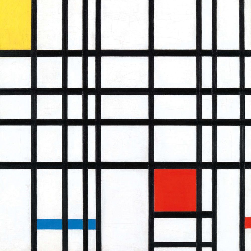 Piet Mondrian Yellow, Blue and Red Art Card