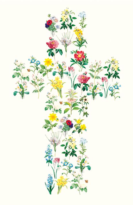 Wildflower Cross Easter Card