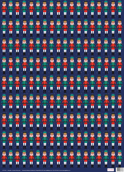 Liza Lewis Nutcracker Christmas Gift Wrap Sheet