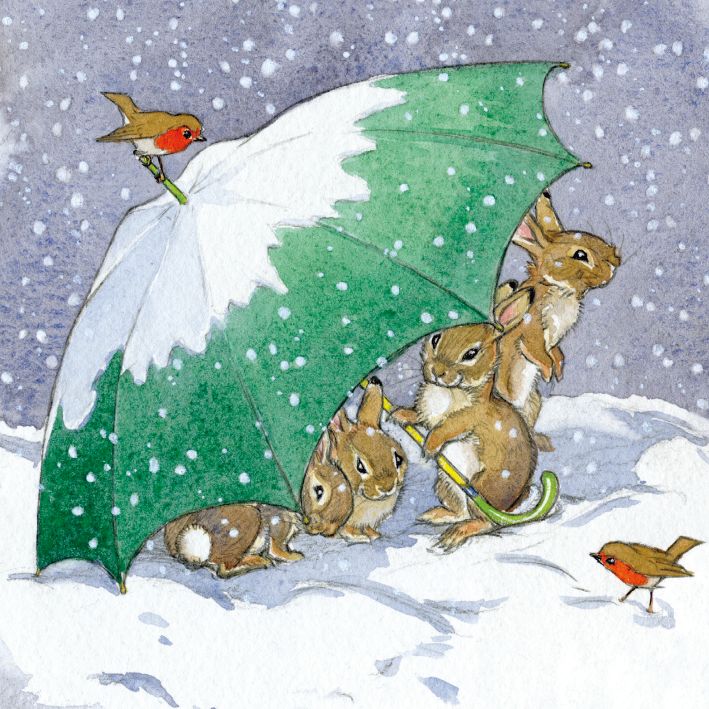Molly Brett Bunnies in the Snow Christmas Card Pack