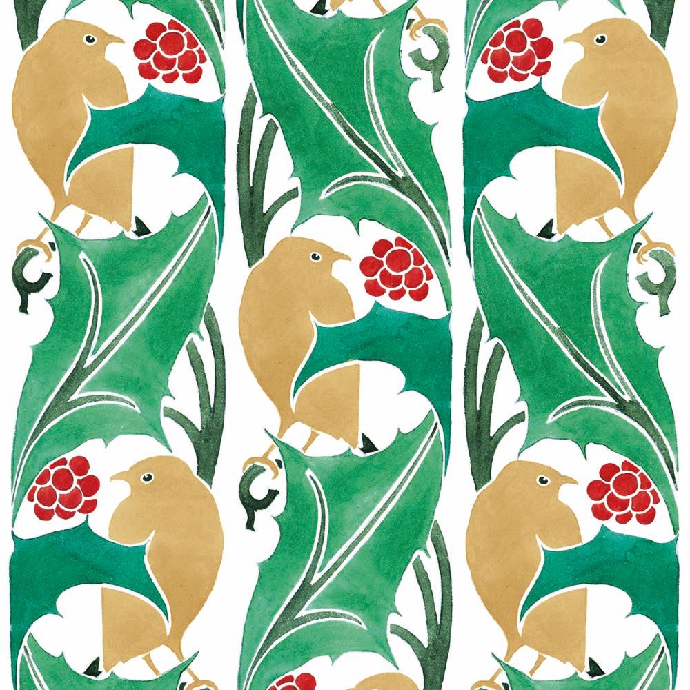 C.F.A. Voysey Robins, Holly and Red Berries Christmas Card Pack