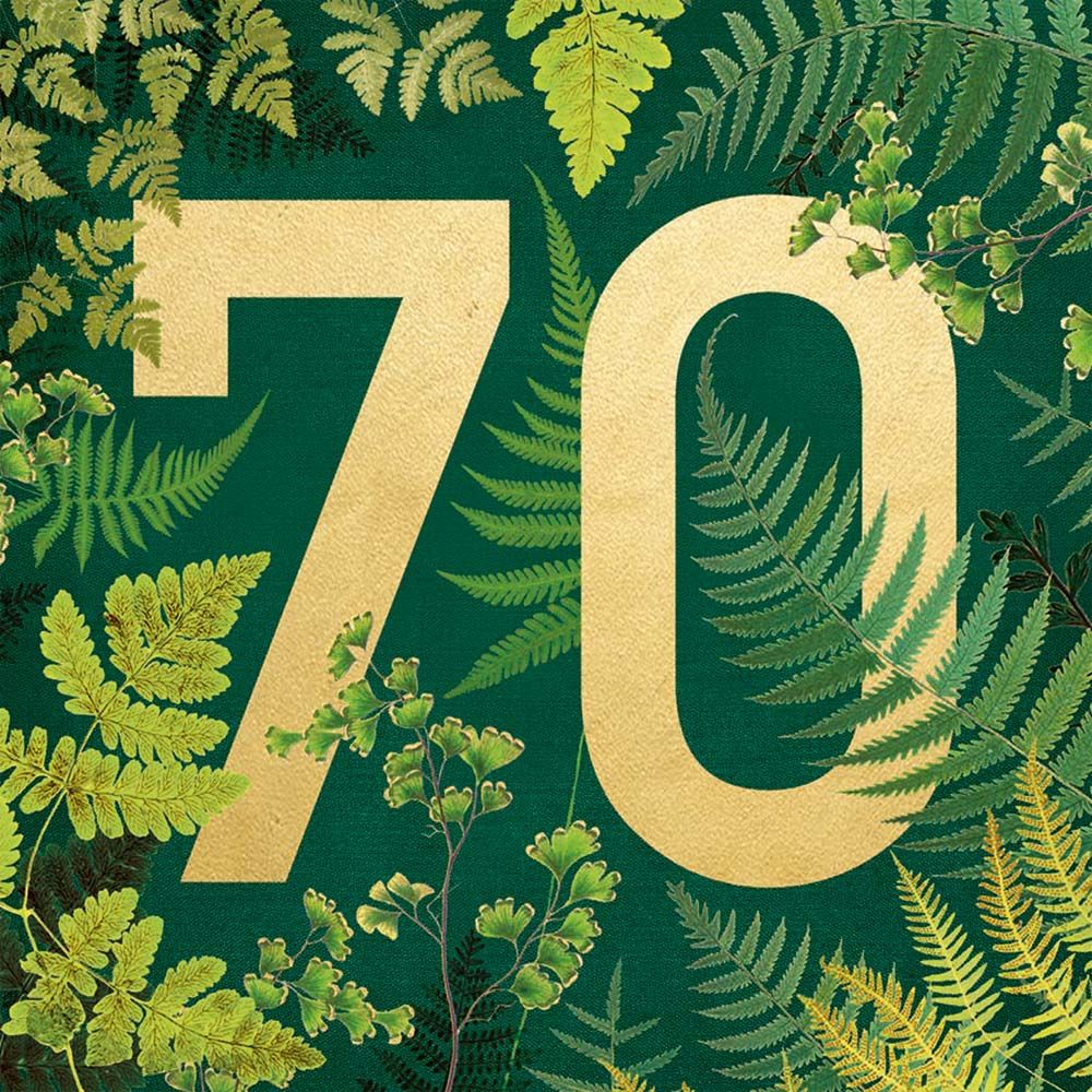 Natural History Museum Ferns 70 Birthday Card