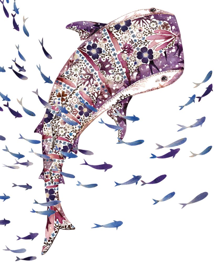 Helen Ahpornsiri Whale Shark & Shoal Art Card