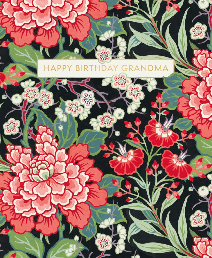 Lindsay P. Butterfield Peony & Prunus Birthday Card for Grandma