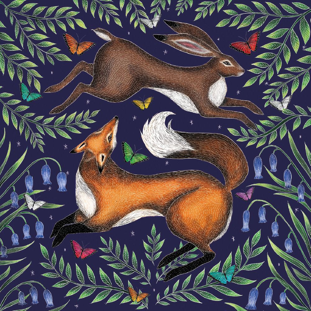 Catherine Rowe Fox & Hare Art Card