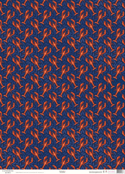 Catherine Rowe Lobster Pattern Gift Wrap Sheet