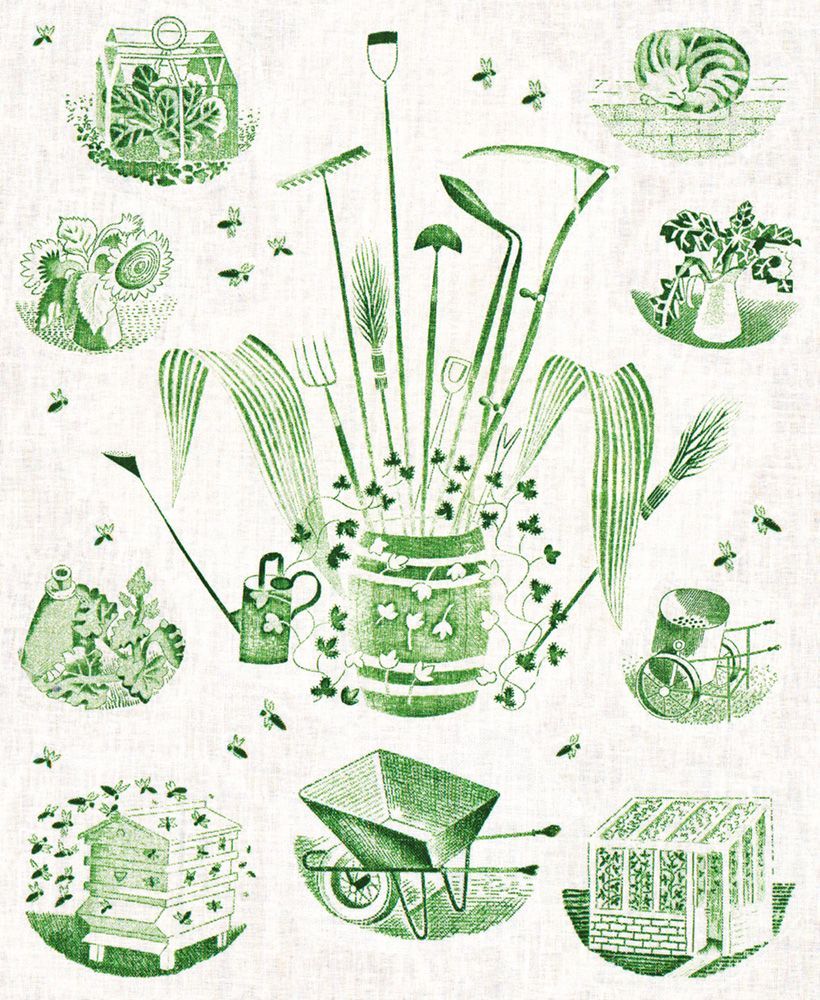 Garden Implements Ravilious Art Card