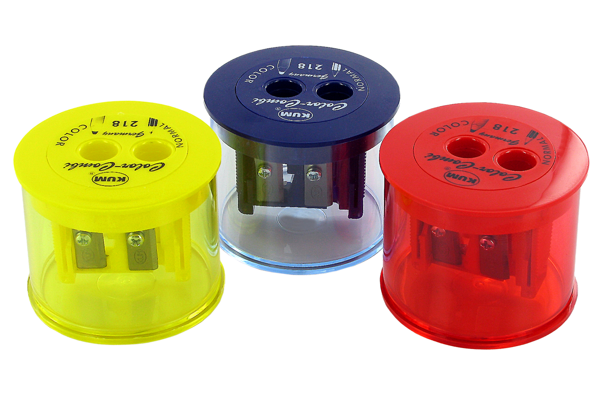 KUM 218T Color-Combi Plastic Double Sharpener – Blunt & Pointed