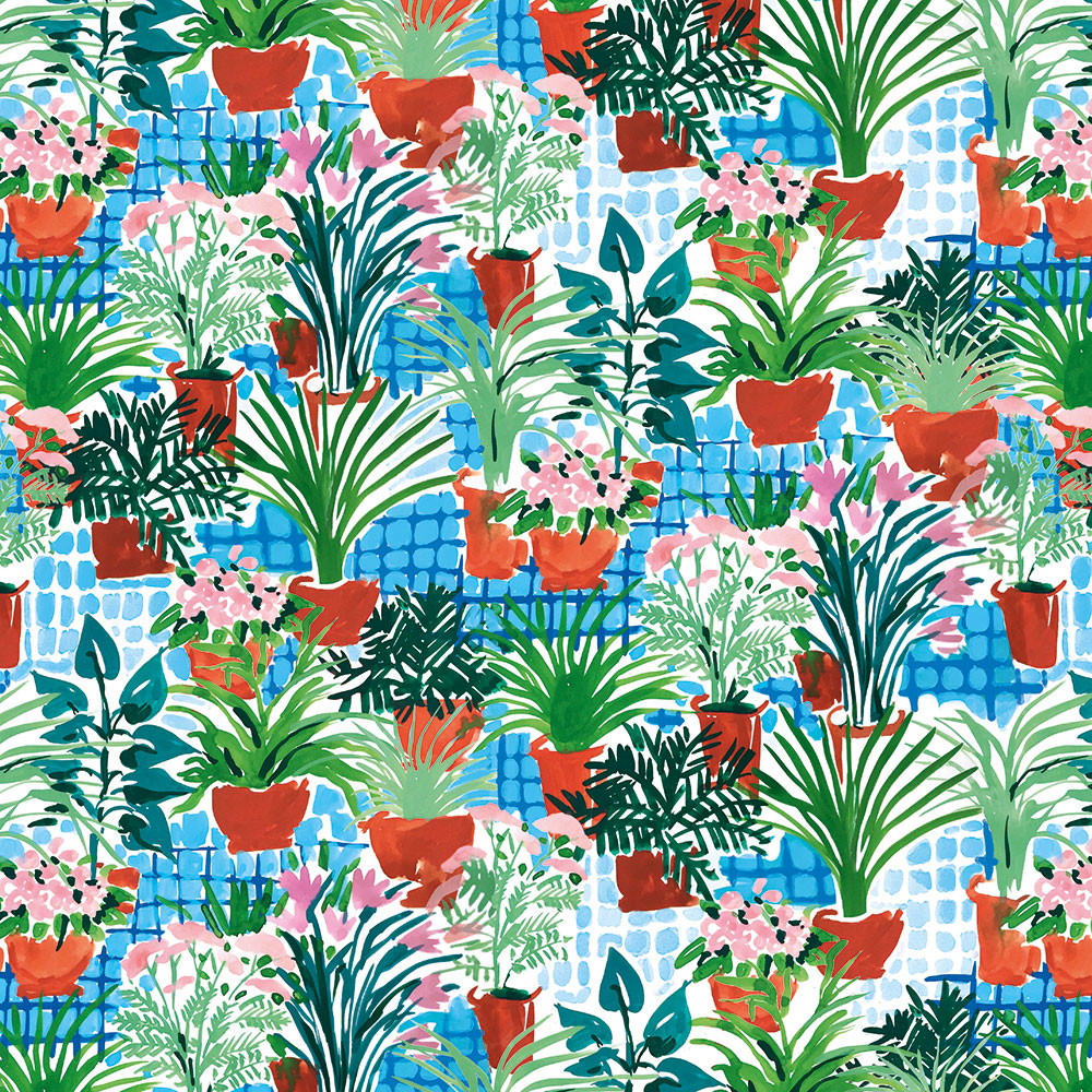 Sarah Campbell Glasshouse Gardener Gift Wrap Sheet