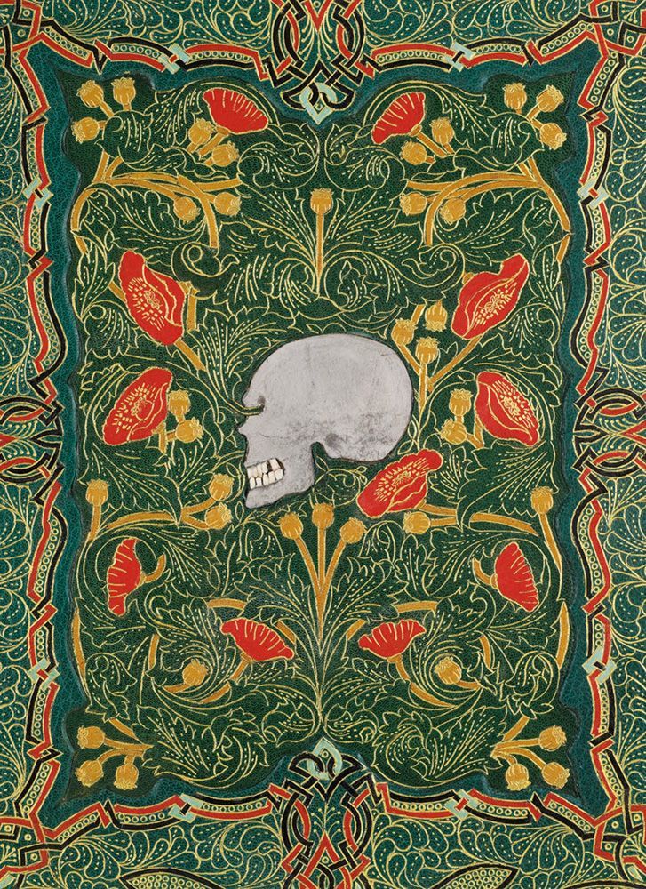 Francis Sangorski Skull & Flowers Art Card