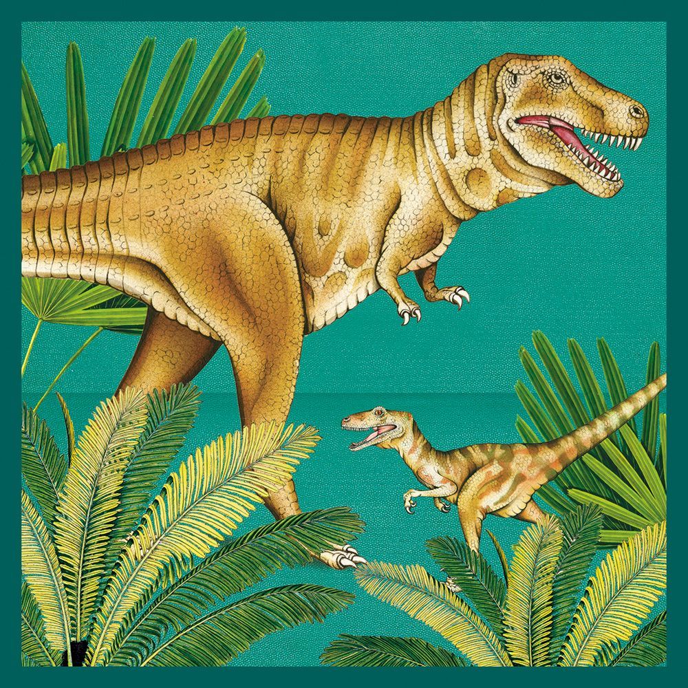 Natural History Museum Tyrannosaurus Rex and Deinonychus Art Card
