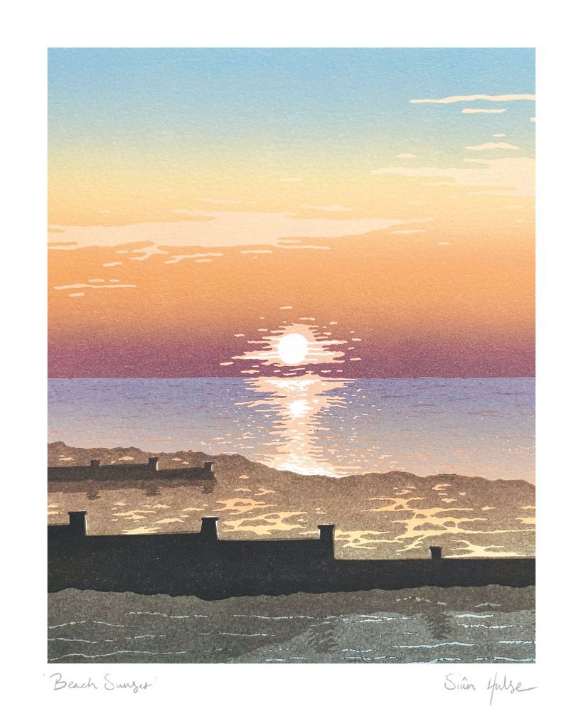 Sian Hulse Beach Sunset Art Card