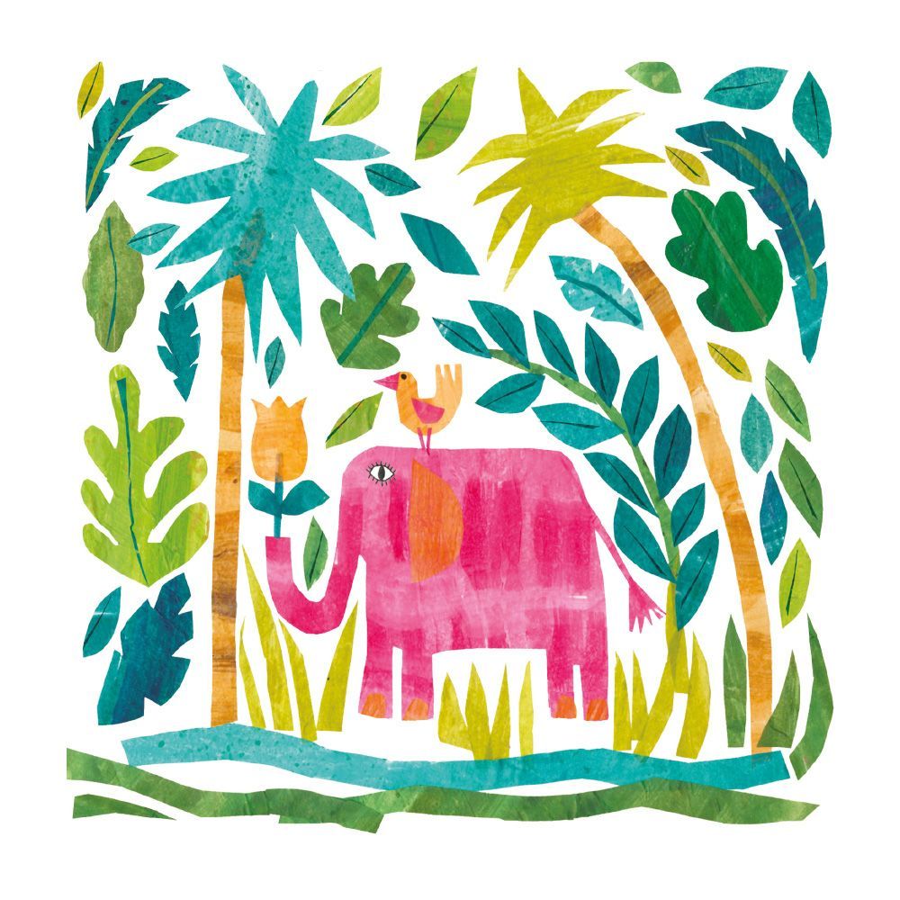 Tracey English Pink Elephant Art Card