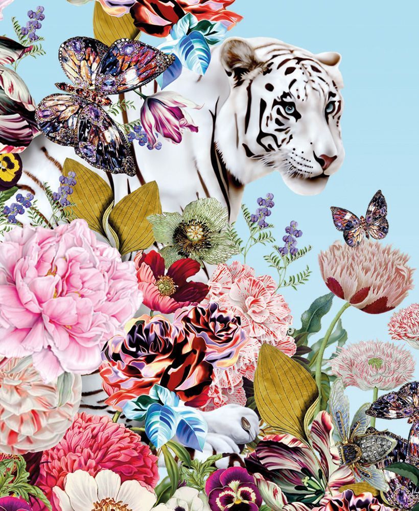 Mary Katrantzou White Tiger Art Card