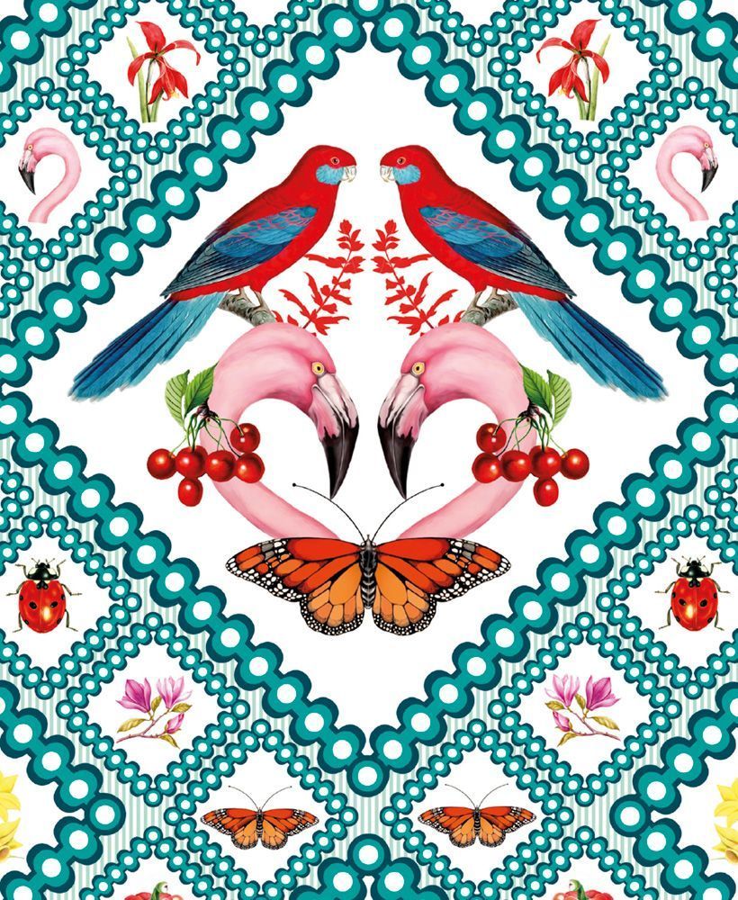 Mary Katrantzou Green Grid Art Card