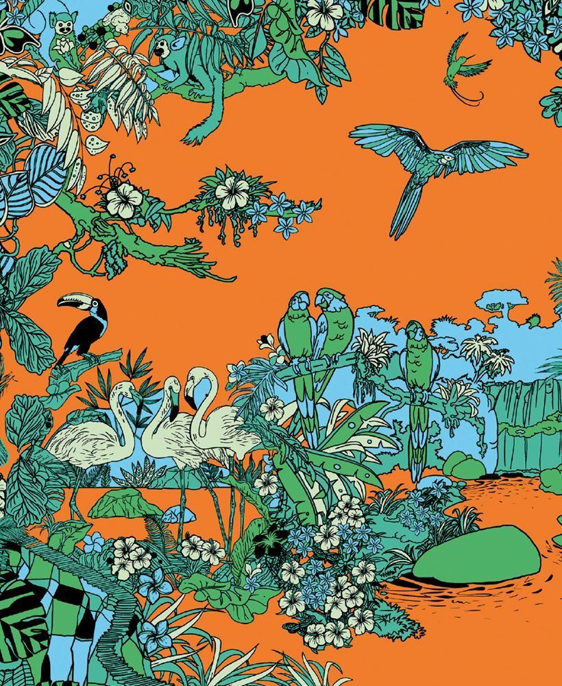 Mary Katrantzou Jungle Orange Art Card