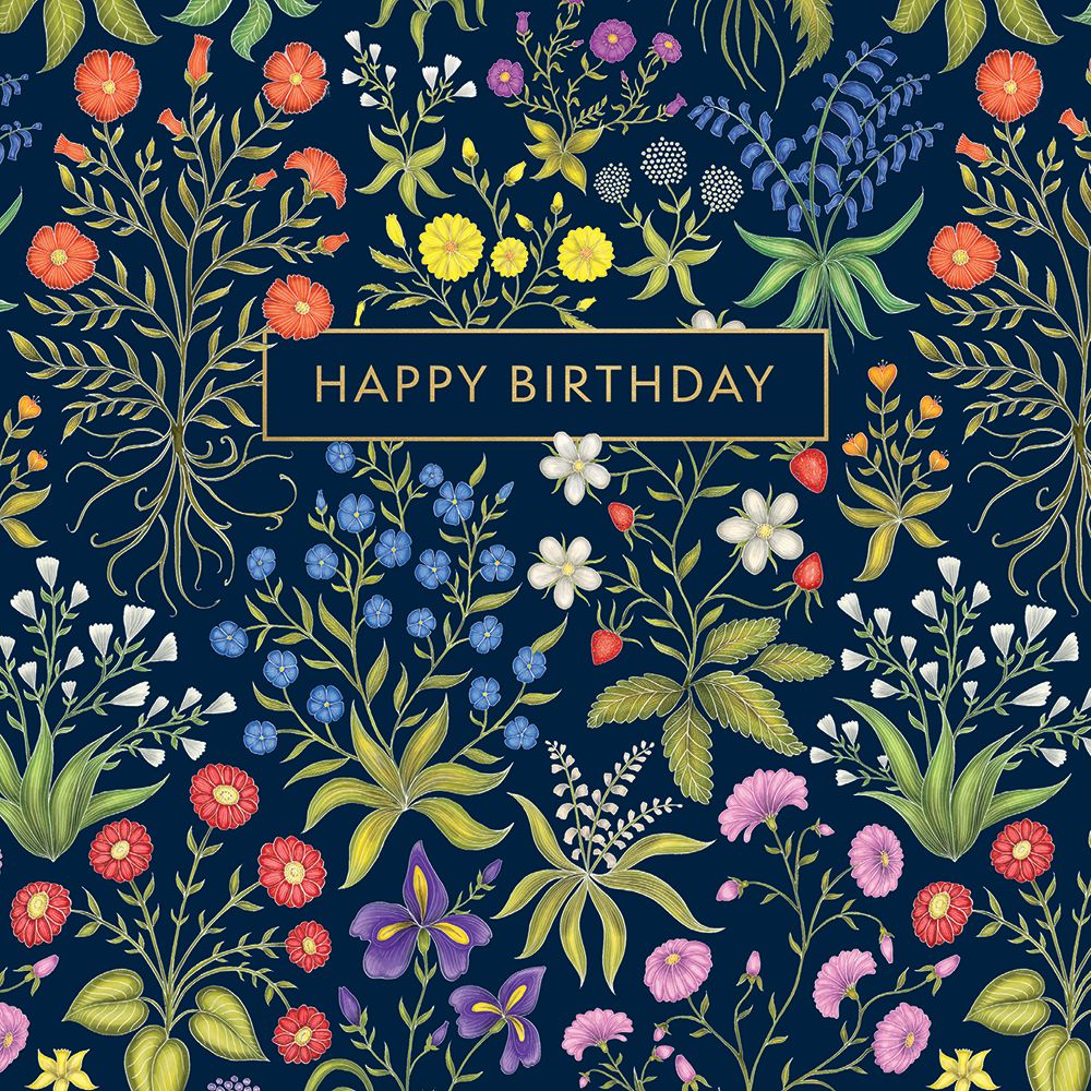 Catherine Rowe Medieval Floral Birthday Card