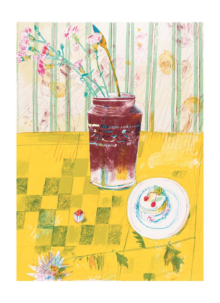 Chloe Cheese Pink Carnations Art Card