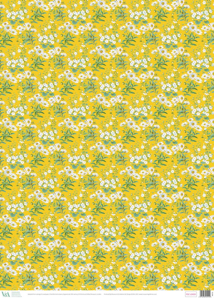 Charlotte Horne Spiers Yellow Daisies Gift Wrap Sheet