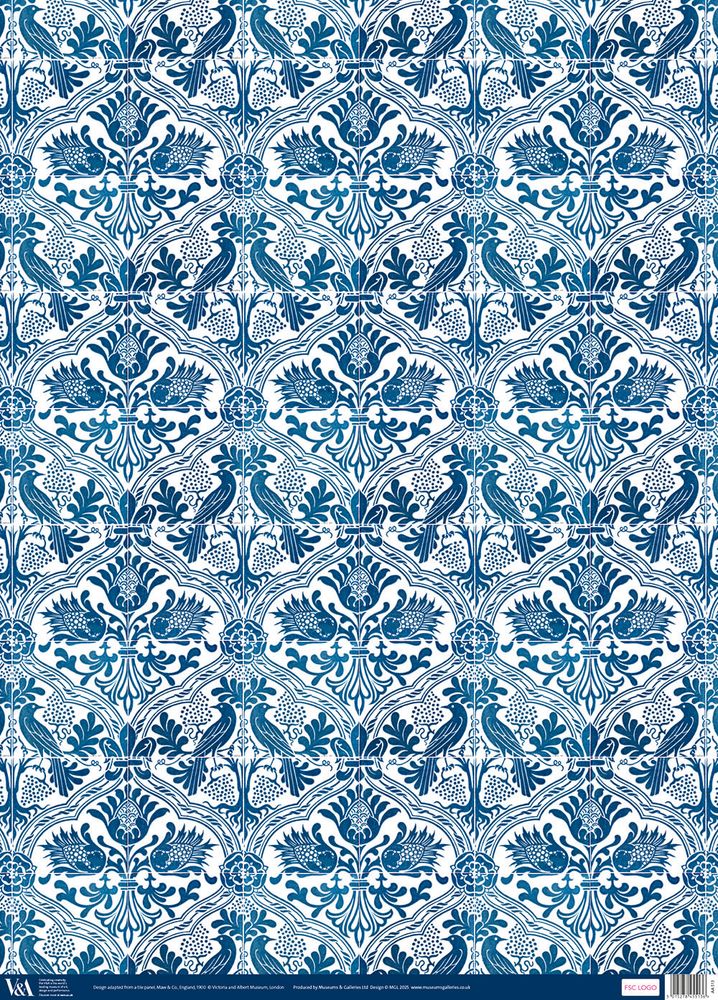 Maw & Co. Blue Birds Gift Wrap Sheet