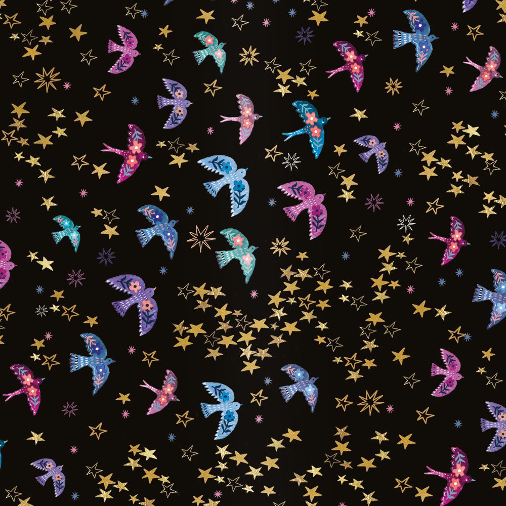 Emma Frances Grant Meditative Birds Gift Wrap Sheet