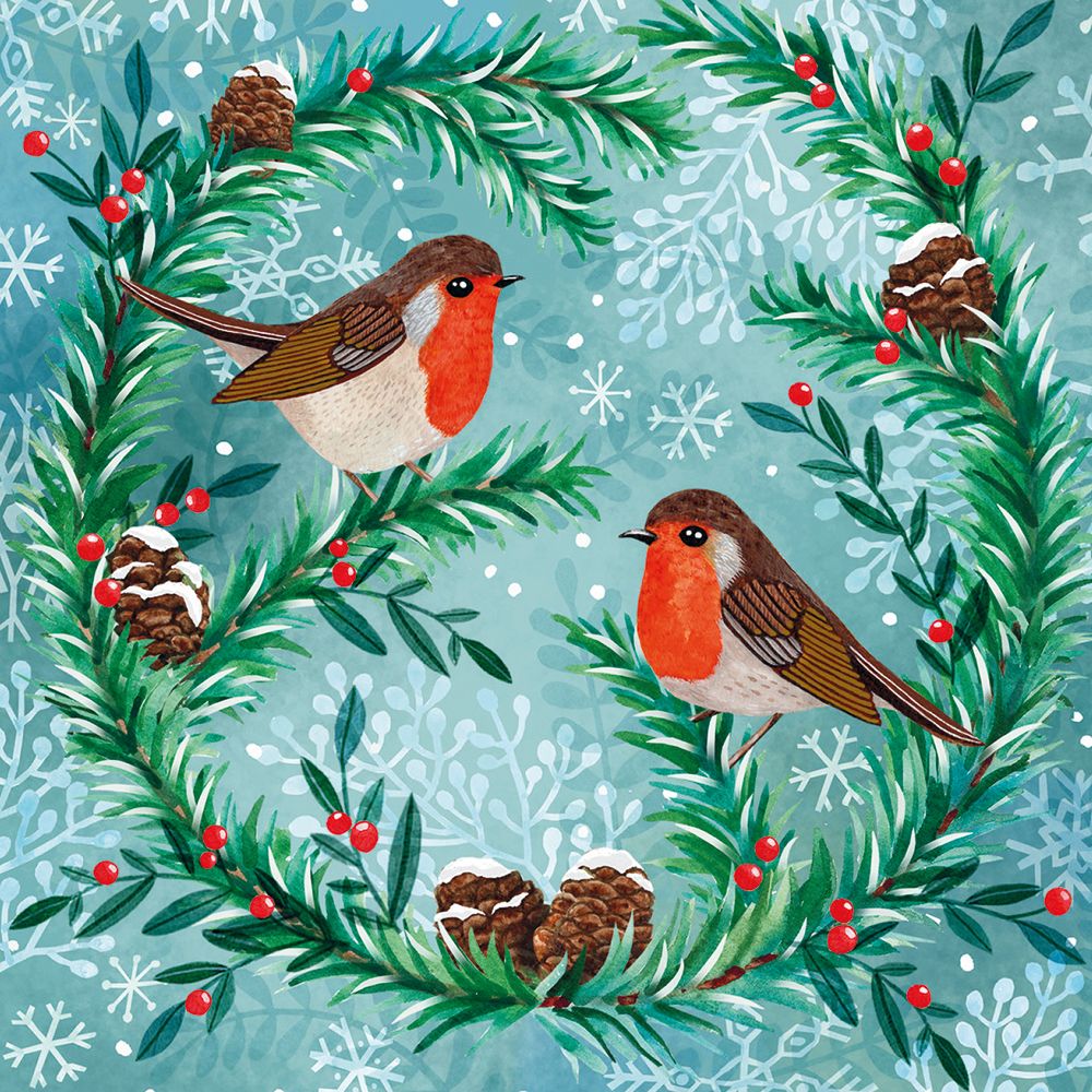 Amelia Herbertson Robin Wreath Christmas Card Pack