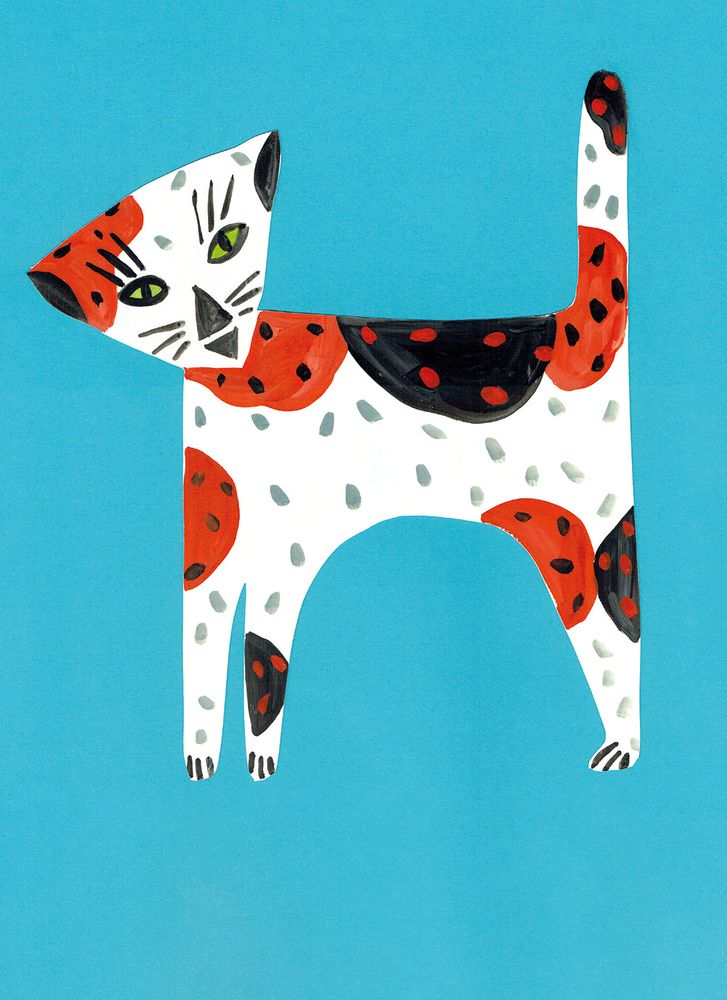 Sarah Campbell Quirky Cat Art Card