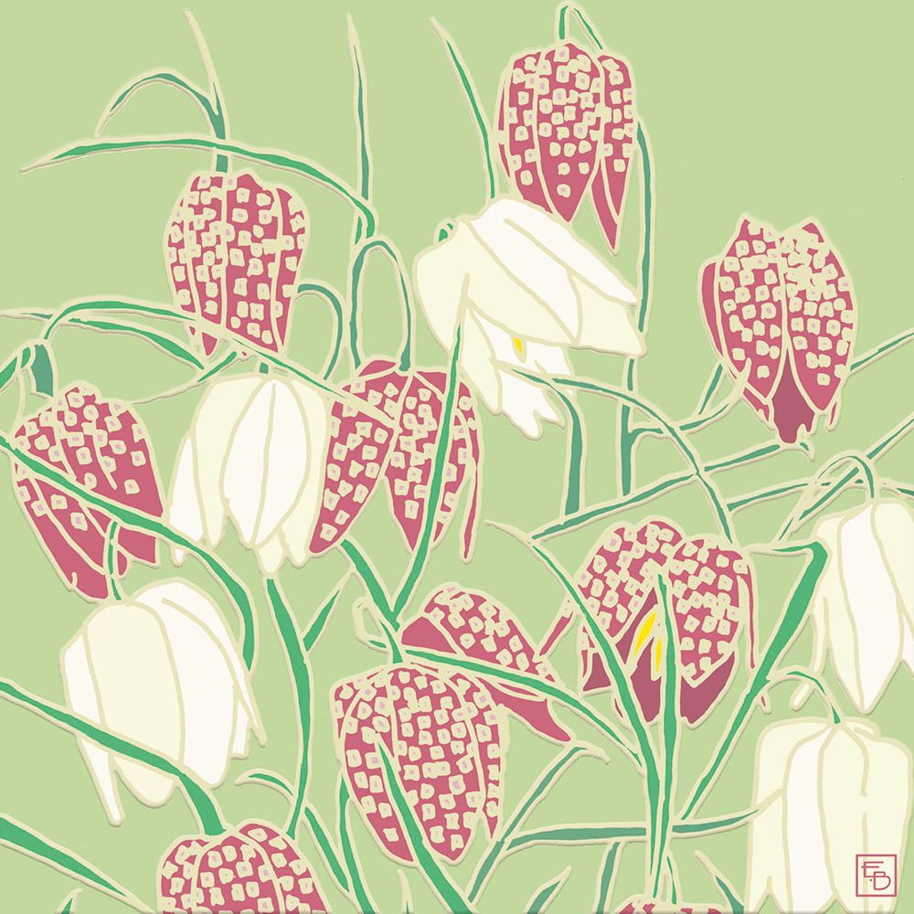 Emily Burningham Fritillary Art Card