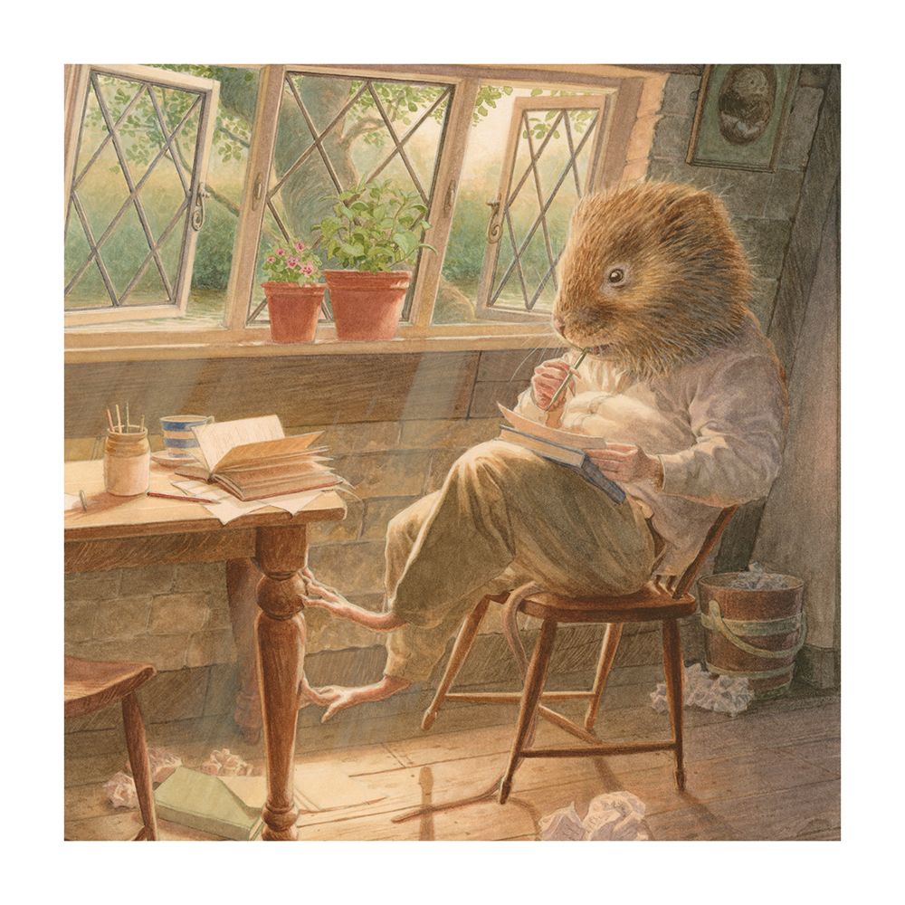 Chris Dunn Ratty Writing Poetry Art Card
