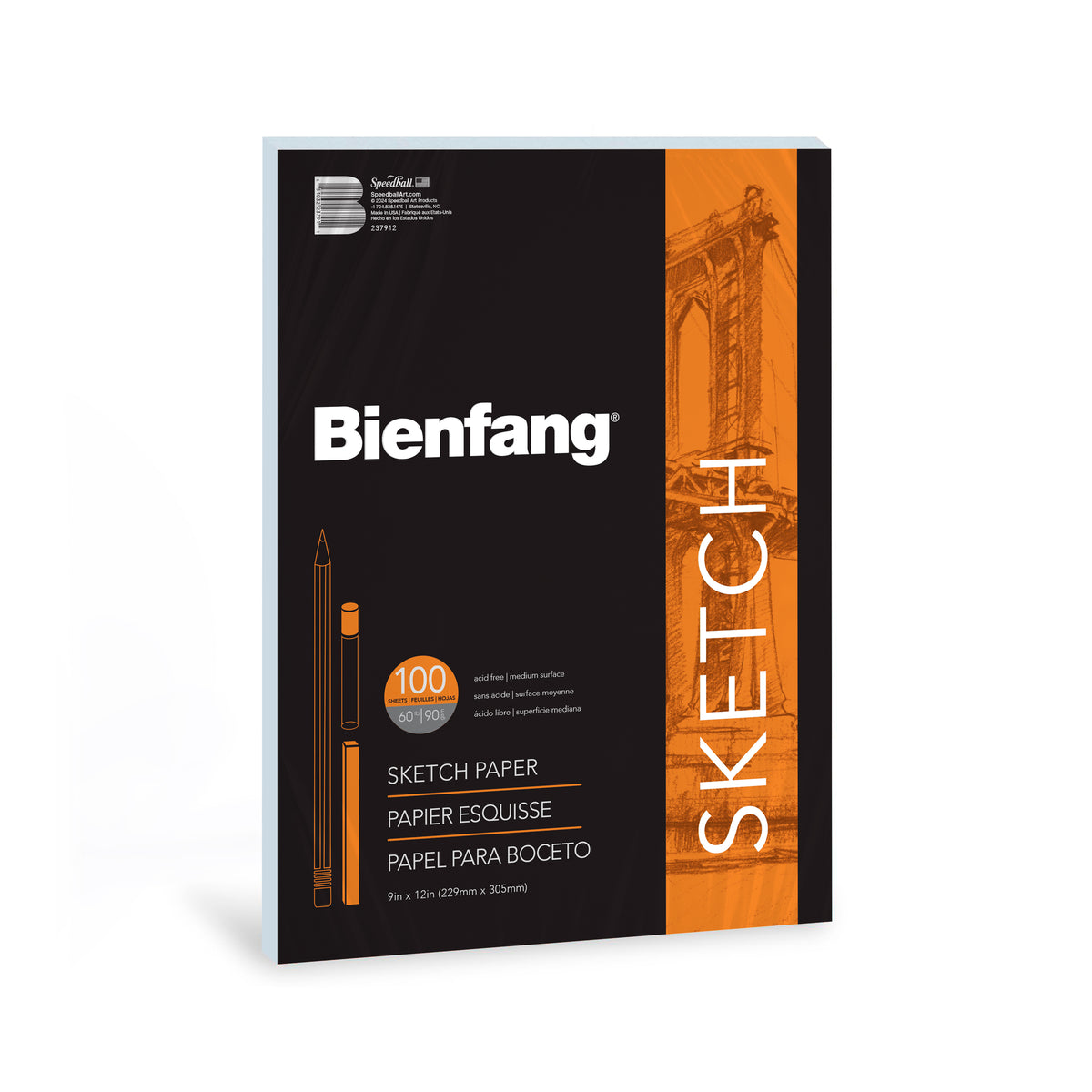 Bienfang Sketch Paper 9 x 12in (22.9 x 30.5cm), Pack of 100 Sheets