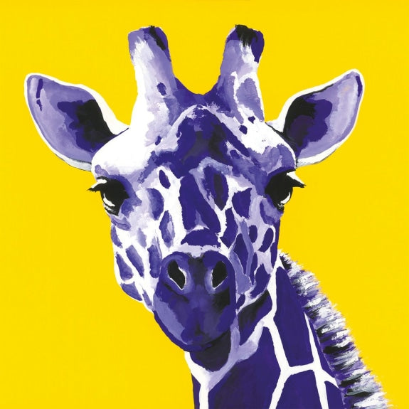 Henry Fraser Purple Giraffe Art Card | Blank Inside
