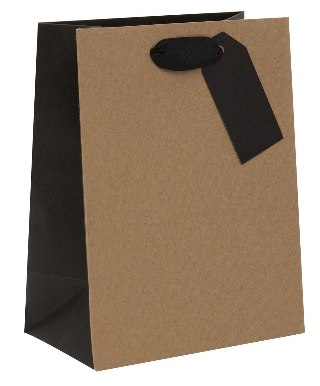 Ribbed Kraft & Black Medium Gift Bag