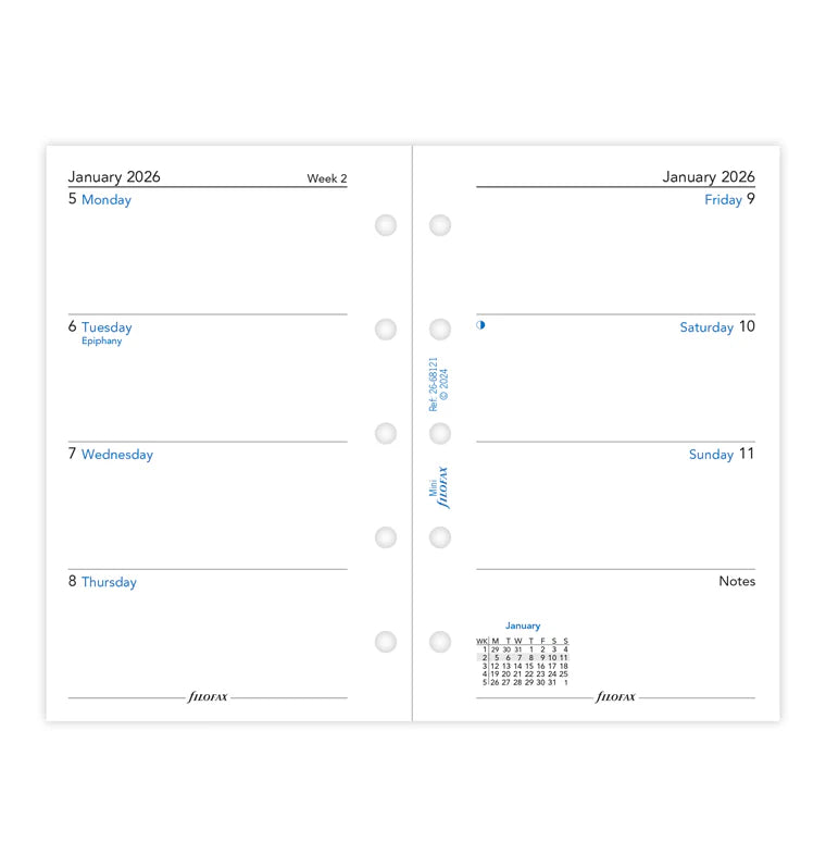 Mini Week on Two Pages English 2026