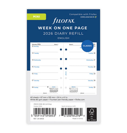 Mini Week per page English 2026