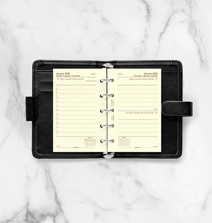 One Day On A Page Diary With Appointments - Mini Cotton Cream 2026 | Multilanguage