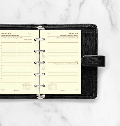 One Day On A Page Diary With Appointments - Mini Cotton Cream 2026 | Multilanguage
