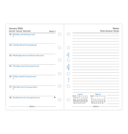 Week On One Page Diary - Pocket 2026 | English