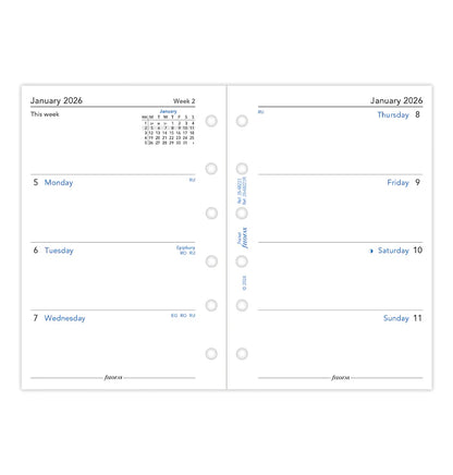 Week On Two Pages Diary - Pocket 2026 | English