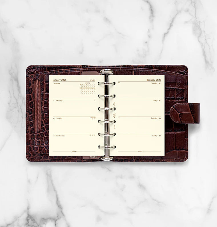 Week On Two Pages Diary - Pocket Cotton Cream 2026 English