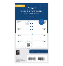 Week On Two Pages Diary Personal 2026 | English