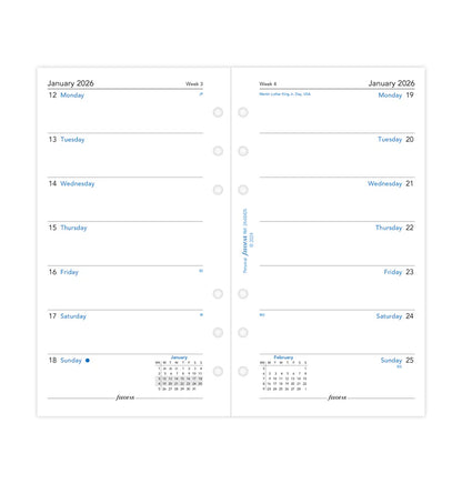 Week On One Page Diary - Personal 2026 | English