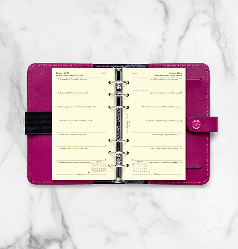 Week On One Page Diary - Personal Cotton Cream 2026 | Multilanguage